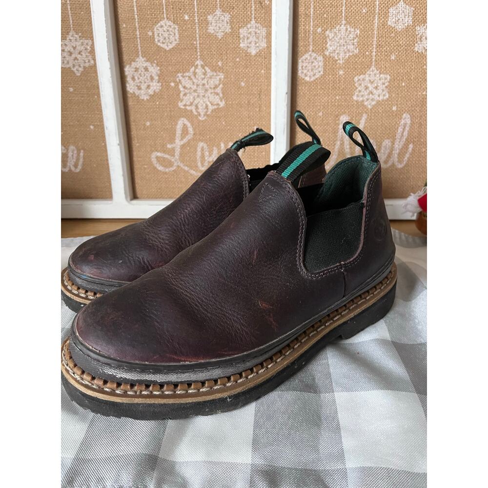 Georgia Giant Romeo Womens Slip on Work Shoe Boot Loafer 10 Brown Leather GR362